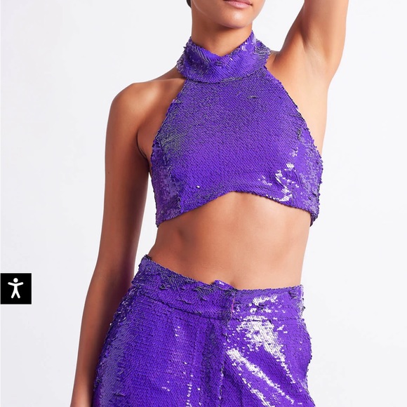 PatBO sequin mock neck top - Picture 4 of 5